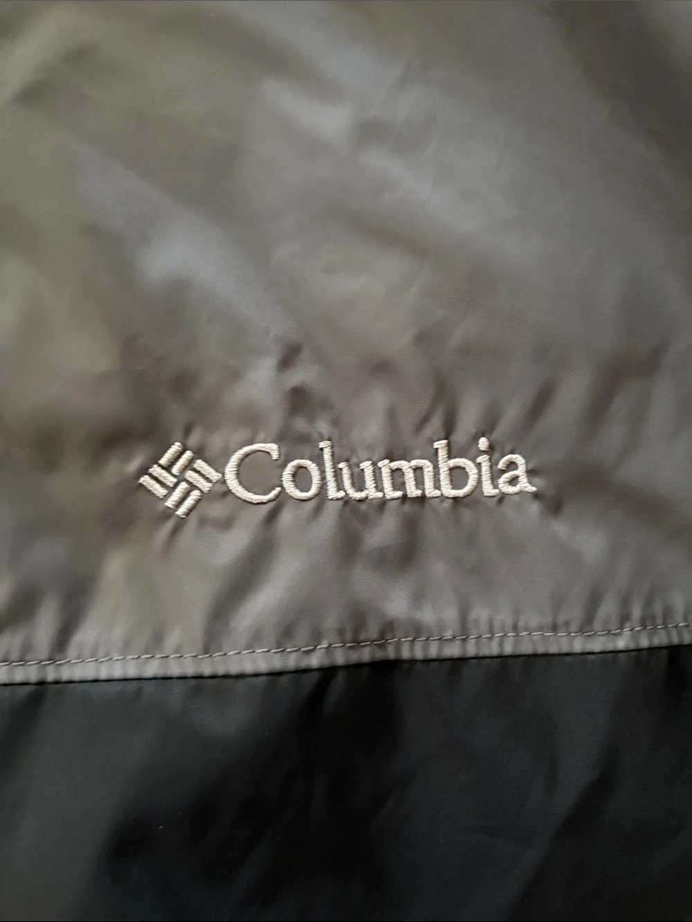 Columbia Men’s Black and Gray Hooded Rain Shell